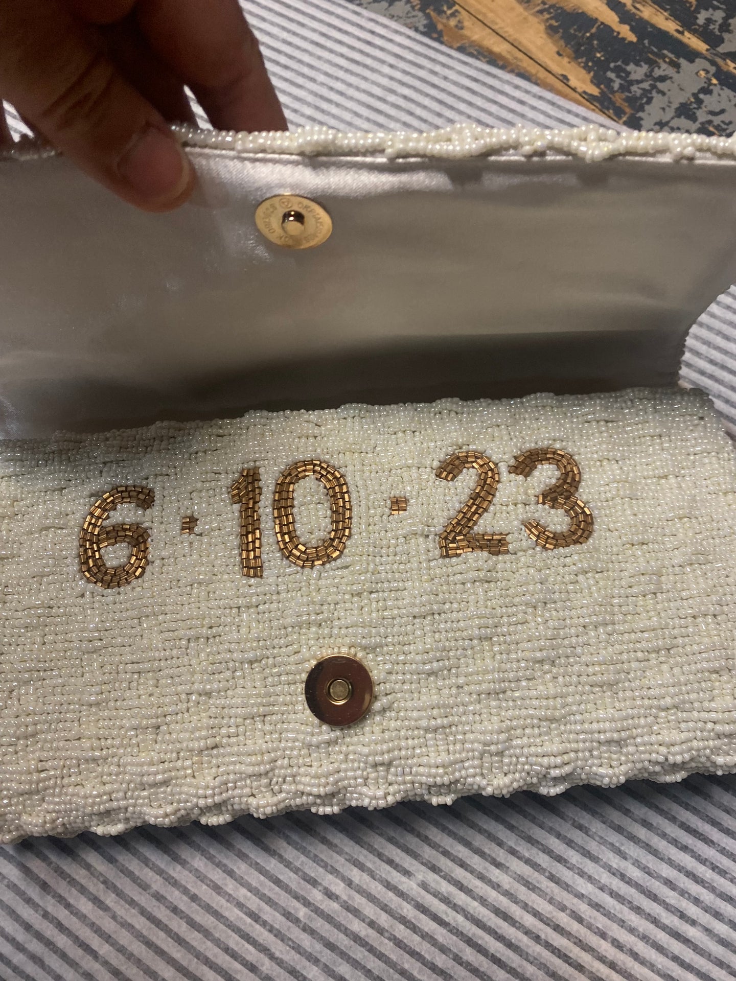 Beaded Basketweave Clutch